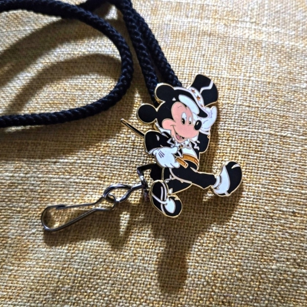 NWOT Mickey Mouse Black Lanyard with Clip